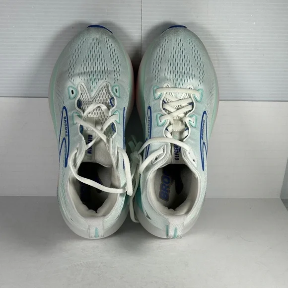 Brooks Glycerin 22 Women's 7D wide shoe Athletic Shoes - White and Blue B1 - Picture 5 of 9